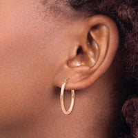 Thumbnail for 14k Rose Gold Oval Hoop Earrings