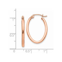 Thumbnail for 14k Rose Gold Oval Hoop Earrings