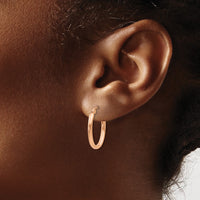 Thumbnail for 14k Rose Gold Oval Hoop Earrings