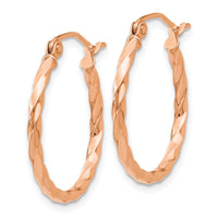 Thumbnail for 14k Rose Gold Twisted Hoop Earrings