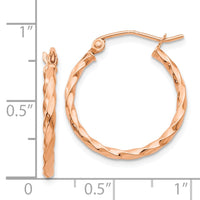 Thumbnail for 14k Rose Gold Twisted Hoop Earrings