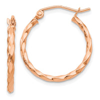 Thumbnail for 14k Rose Gold Twisted Hoop Earrings