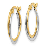 Thumbnail for 14K Two-Tone Polished Hoop Earrings