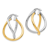 Thumbnail for 14K Two-tone Polished Hoop Earring