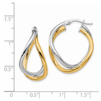 Thumbnail for 14K Two-tone Polished Hoop Earring