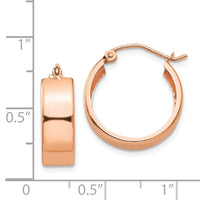 Thumbnail for 14k Rose Gold Polished Hoop Earrings