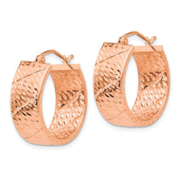 Thumbnail for 14k Rose Gold Diamond Cut Hoop Earrings