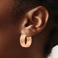 Thumbnail for 14k Rose Gold Diamond Cut Hoop Earrings