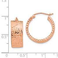 Thumbnail for 14k Rose Gold Diamond Cut Hoop Earrings
