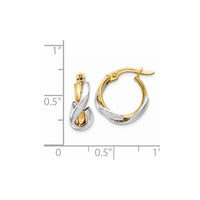 Thumbnail for 14K Two-Tone Polished Fancy Hoop Earrings