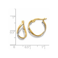 Thumbnail for 14K Two-Tone Polished Twisted Hoop Earrings