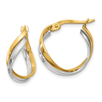 Thumbnail for 14K Two-Tone Polished Twisted Hoop Earrings