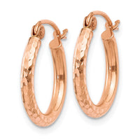 Thumbnail for 14k Rose Gold Lightweight Diamond-cut Hoop Earrings