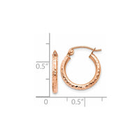 Thumbnail for 14k Rose Gold Lightweight Diamond-cut Hoop Earrings