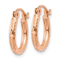 Thumbnail for 14k Rose Gold Lightweight Diamond-cut Hoop Earrings