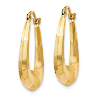 Thumbnail for 14k Polished, Satin and Diamond-cut Hoop Earrings