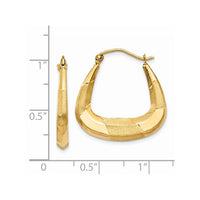 Thumbnail for 14k Polished, Satin and Diamond-cut Hoop Earrings