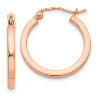 Thumbnail for 14k Rose Gold Lightweight Square Tube Hoop Earrings