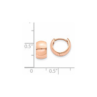 Thumbnail for 14k Rose Gold Round Hinged Hoop Earrings