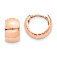 Thumbnail for 14k Rose Gold Round Hinged Hoop Earrings