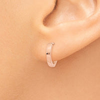Thumbnail for 14k Rose Gold Round Hinged Hoop Earrings