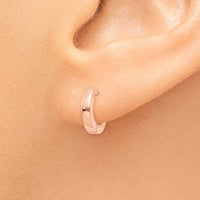 Thumbnail for 14k Rose Gold Round Hinged Hoop Earrings