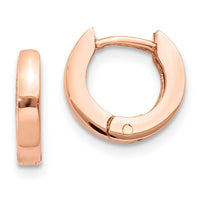 Thumbnail for 14k Rose Gold Round Hinged Hoop Earrings