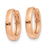 Thumbnail for 14k Rose Gold Round Hinged Hoop Earrings