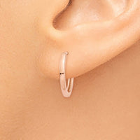 Thumbnail for 14k Rose Gold Round Hinged Hoop Earrings