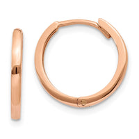Thumbnail for 14k Rose Gold Round Hinged Hoop Earrings
