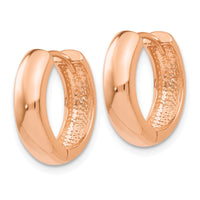 Thumbnail for 14k Rose Gold Round Hinged Hoop Earrings