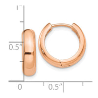 Thumbnail for 14k Rose Gold Round Hinged Hoop Earrings