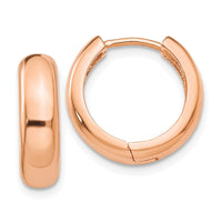 Thumbnail for 14k Rose Gold Round Hinged Hoop Earrings