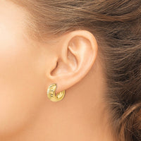 Thumbnail for 14K Gold Textured and Polished Hinged Hoop Earrings