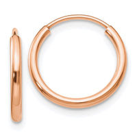 Thumbnail for 14k Rose Gold Polished Endless Tube Hoop Earrings