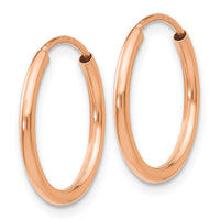 Thumbnail for 14k Rose Gold Polished Endless Tube Hoop Earrings