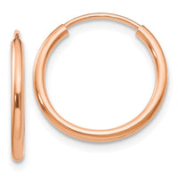 Thumbnail for 14k Rose Gold Polished Endless Tube Hoop Earrings