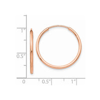 Thumbnail for 14k Rose Gold Polished Endless Tube Hoop Earrings