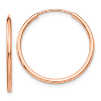 Thumbnail for 14k Rose Gold Polished Endless Tube Hoop Earrings
