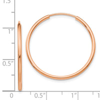 Thumbnail for 14k Rose Gold Polished Endless Tube Hoop Earrings