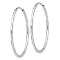 Thumbnail for 14k White Gold Polished Endless Tube Hoop Earrings