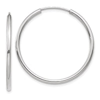 Thumbnail for 14k White Gold Polished Endless Tube Hoop Earrings