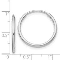Thumbnail for 14k White Gold Polished Endless Tube Hoop Earrings