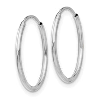 Thumbnail for 14k White Gold Polished Endless Tube Hoop Earrings