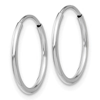 Thumbnail for 14k White Gold Polished Endless Tube Hoop Earrings