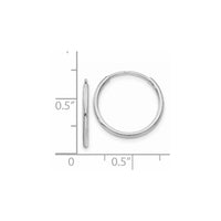 Thumbnail for 14k White Gold Polished Endless Tube Hoop Earrings