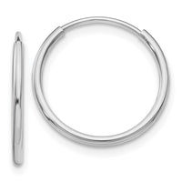 Thumbnail for 14k White Gold Polished Endless Tube Hoop Earrings