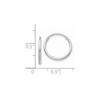 Thumbnail for 14k White Gold Polished Endless Tube Hoop Earrings