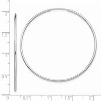 Thumbnail for 14k White Gold Polished Endless Tube Hoop Earrings