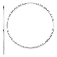 Thumbnail for 14k White Gold Polished Endless Tube Hoop Earrings